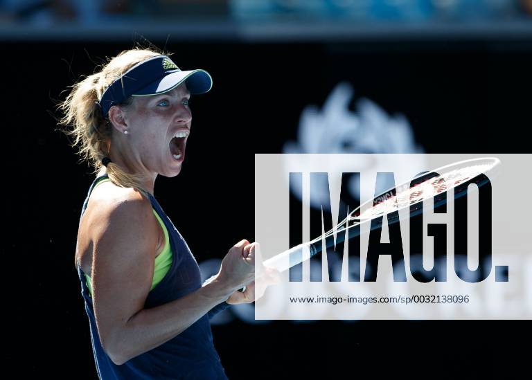 ANGELIQUE KERBER GER makes the fist and cheering cheering emotion Tennis Australian Open 2018 Grand Slam ATP WTA Melbourne Park Melbourne Victoria Australia 18 January 2018