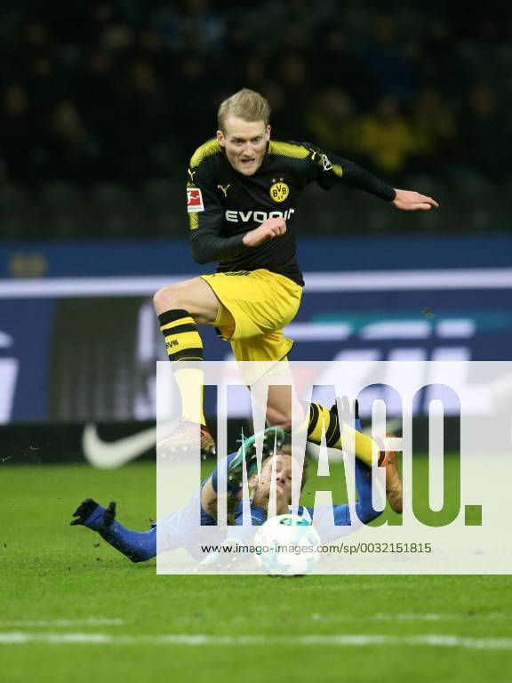 Fabian Lustenberger Hertha BSC Berlin 28 Andre Schuerrle Borussia Dortmund 21 Hertha BSC Berlin vs Borussia Dortmund 1 Bundesliga football 19 01 2018 Berlin