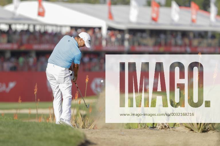 HSBC Abu Dhabi Golf Championship Day Three Sam Brazel plays an approach shot on the 18th hole on Day Three of the HSBC Abu Dhabi Golf Championship at Abu Dhabi Golf Club, UAE. Content Not Available For UK Newspapers