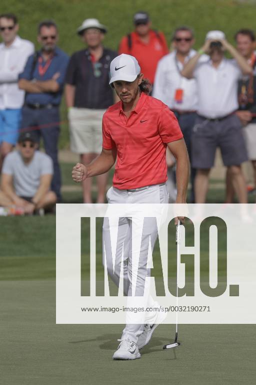 HSBC Abu Dhabi Golf Championship Day Four Tommy Fleetwood celebrates a birdie on Day Four of the HSBC Abu Dhabi Golf Championship at Abu Dhabi Golf Club, UAE. Content Not Available For UK Newspapers