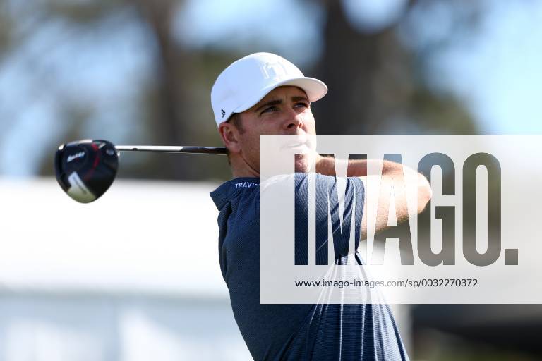San Diego, California, United States - Luke List tees off the first hole during the third round of the 2018 Farmers Insurance Open at Torrey Pines GC. Golf 2018: Farmers Insurance Open - Round 3 - ZUMAw109 20180127_zap_w109_010