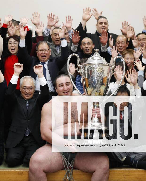 - SPORT New Year Grand Sumo Champion Tochinoshin Georgian maegashira Tochinoshin (C) celebrates with his first championship trophy on the final day of the New Year Grand Sumo Tournament at Ryogoku Kokugikan in Tokyo on Jan. 28, 2018.