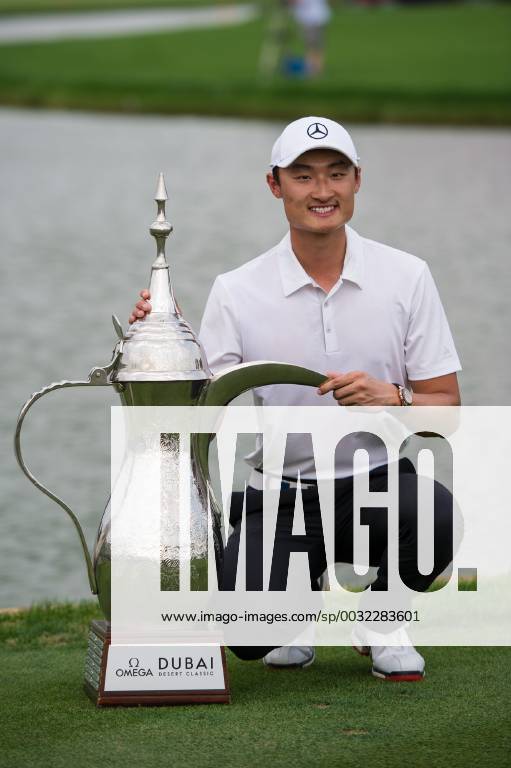 - SPORT Li Haotong of China with the trophy after victory in the Omega Dubai Desert Classic European Tour 2018 at the Emirates Golf Club, Dubai, UAE on 28 January 2018.