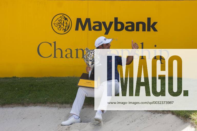 Shah Alam, Kuala Lumpur, Malaysia - Shubhankar Sharma pro golf player from India poses with the Maybank Championship trophy after he won by the score of 21 under 267 during day four...The Maybank Championship 2018 golf event is being hosted on 1st to 4th February 2018 at Saujana Golf & Country Club. Maybank prize ceremony - ZUMAs197 81793042st