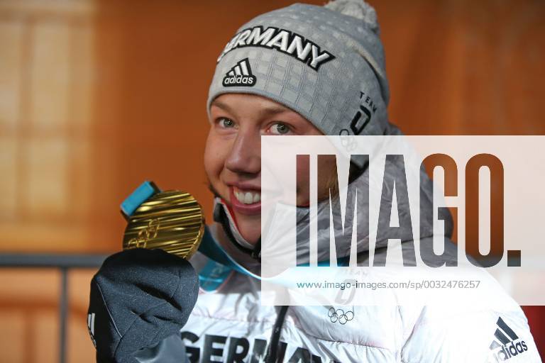 Laura Dahlmeier GER during victory ceremony of biathlon 7 5 km sprint at the 2018 Olympic Games in PyeongChang 11 02 2018