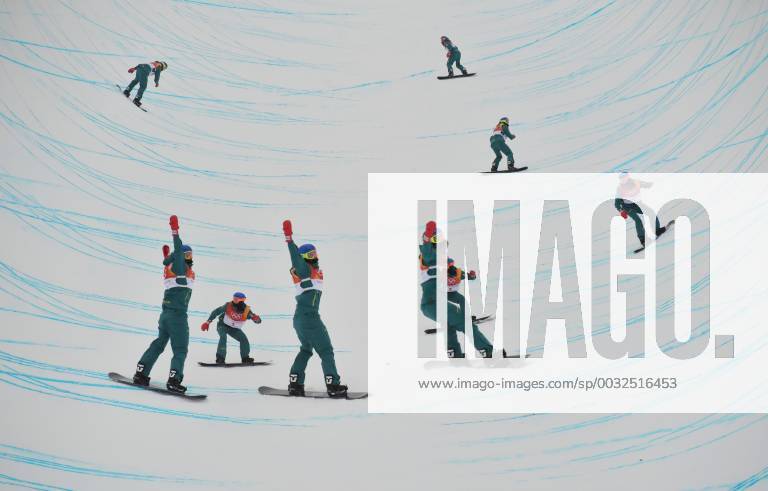 (180214) -- PYEONGCHANG, Feb. 14, 2018 -- The multi-exposure photo shows Scotty James of Australia compete during the men s halfpipe of snowboard at 2018 PyeongChang Winter Olympic Games Olympische Spiele Olympia OS at Phoenix Snow Park, in PyeongChang, South Korea, Feb. 14, 2018. Scotty James won the bronze medal with 92.00 points. ) (SP)OLY-SOUTH KOREA-PYEONGCHANG-SNOWBOARD-MEN S HALFPIPE LuixSiuxWai