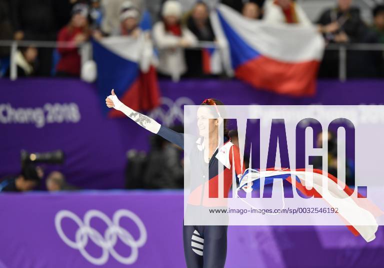 Czech Martina Sablikova celebrates silver medal after the women s 5,000 meters speedskating race at the Gangneung Oval at the 2018 Winter Olympics in Gangneung, South Korea, February 16, 2018. (CTKxPhoto MichalxKamaryt) CTKPhotoP201802160793401 kmt 5