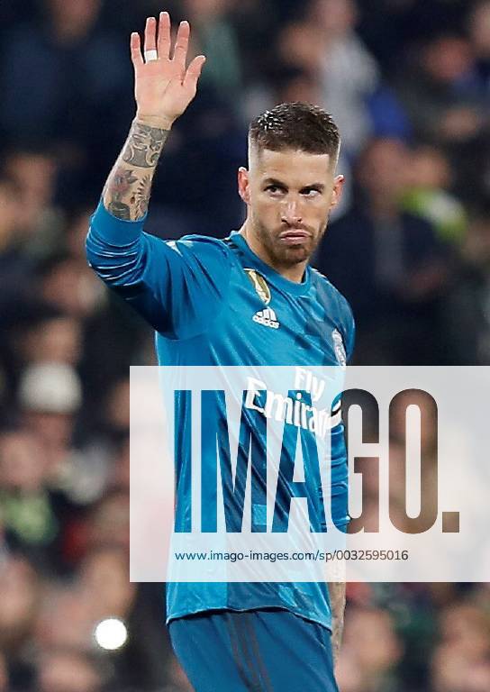 Real Madrid s player Sergio Ramos celebrates after scoring the 2-2 equalizer against Real Betis during their Spanish Liga Primera Division soccer match played at Benito Villamarin stadium, in Seville, Spain, 18 February 2018. Real Betis vs Real Madrid !ACHTUNG: NUR REDAKTIONELLE NUTZUNG!