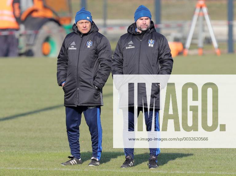 HamburgerSV training on 20 02 2018 1 football Bundesliga season 2017 2018 20 02 2018 Hamburger SV training at the people s Park Stadium v l co trainer Rodolfo Cardoso Hamburger SV coach Bernd Hollerbach Hamburger SV