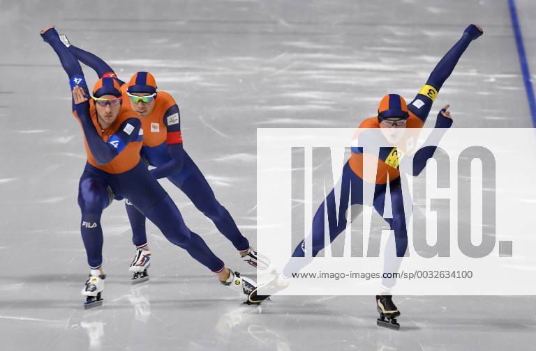 SCHAATSEN:TEAM PURSUIT: OLYMPISCHE SPELEN: Olympic Games Olympische Spiele Olympia OS PYEONGCHANG 2018 Team pursuit Ned met Jan Blokhuijsen , Sven Kramer (Team Lottonl-Jumbo) en Patrick Roest (Lotto.nl) Foto: Sander Chamid Imagesx xSoenarxChamidxsportfotografiexIVx 10142956