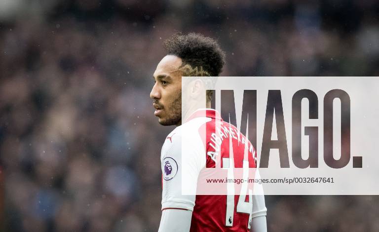 Pierre-Emerick Aubameyang of Arsenal during the Premier League match between Tottenham Hotspur and Arsenal at Wembley Stadium, London, England on 10 February 2018.
