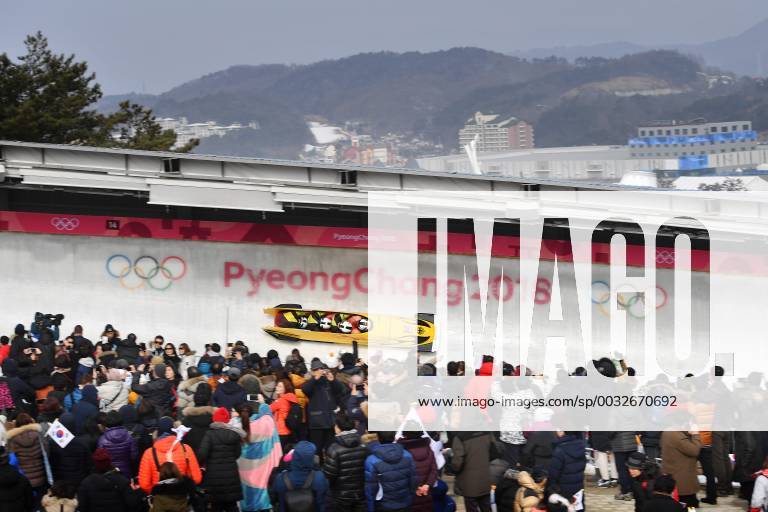 Bob Germany with WALTHER Nico KUSKE Kevin ROEDIGER Alexander FRANKE Eric Action Bobsleigh Four Man Four-man Olympic Sliding Center on 24 02 2018 2018 Winter Olympics from 09 02 25 02 2018 in PyeongChang South Korea