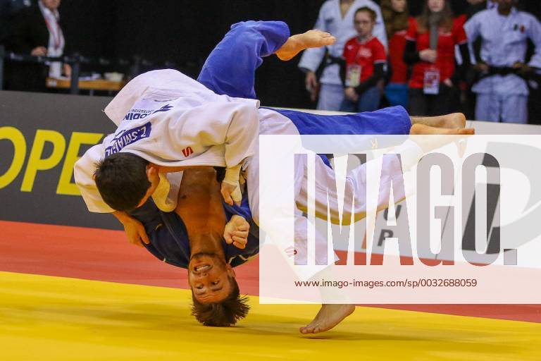 Zhanasay Smagulov KAZ against Anthony Zingg GER in the class up to 73 KG Duesseldorf North Rhine Westphalia Germany ISS DOme