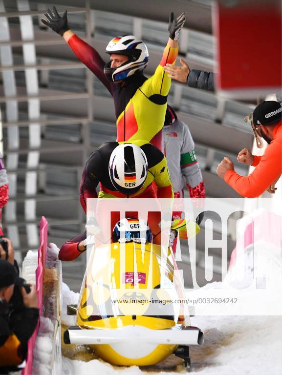 Pyeongchang Olympics Members of the German bobsleigh team celebrate after winning the four-man race at the Pyeongchang Winter Olympics in South Korea on Feb. 25, 2018.