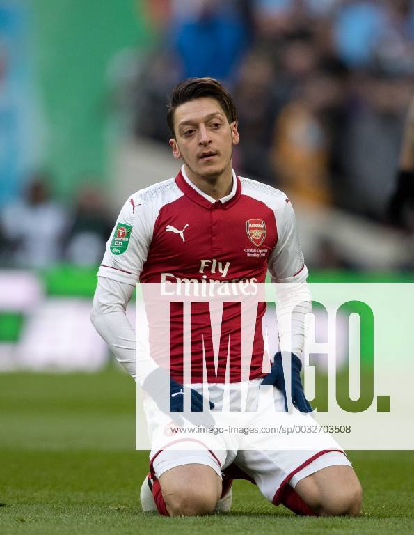 - SPORT Mesut Ozil of Arsenal shows disappointment during the Carabao Cup FINAL match between Arsenal and Manchester City at Wembley Stadium, London, England on 25 February 2018.