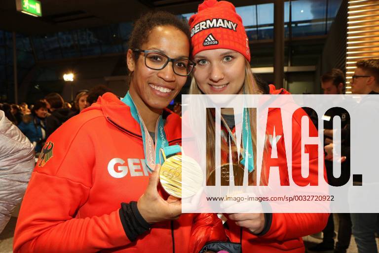 Frankfurt am Main Fraport Forum Olympic Winter Games in Pyeongchang South Korea Team Germany comes to Olympic Champions Mariama Jamanka and Lisa Buckwitz in the two-man Bob