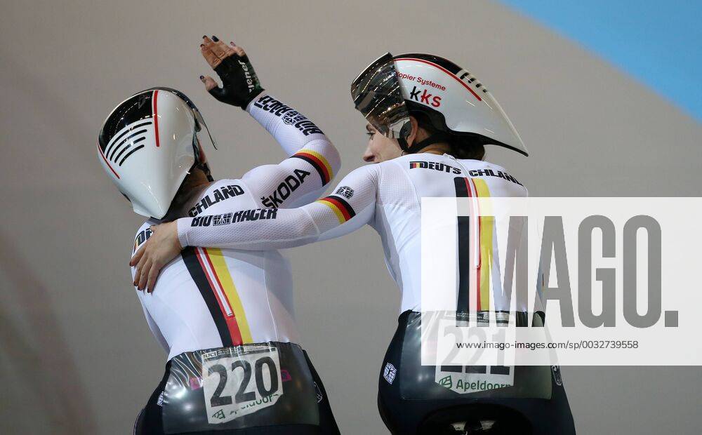 UCI 2018 Track Cycling World Championships UCI Track World Championships 2018 Apeldoorn NED 28 02 2018 Team Sprint Womens Finals Team Sprint Womens Final Kristina VOGEL GER Germany Germany left with Miriam WELTE GER Germany Germany World Championships Team Sprint Women 2018 Track Cycling World Championships
