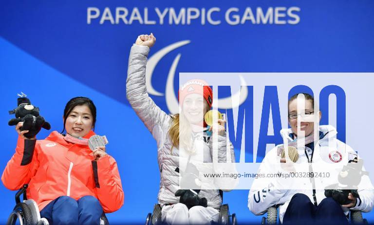 - SPORT Pyeongchang Paralympics Anna Schaffelhuber (C) of Germany celebrates after winning the women s downhill sitting event at the Pyeongchang Paralympics, South Korea, on March 10, 2018, along with runner-up Momoka Muraoka (L) of Japan and third-place Laurie Stephens of the United States.