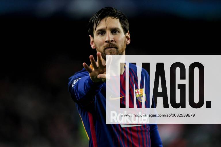 - SPORT Spain: UEFA Champions League FC Barcelona Barca v Chelse 14th March 2018; Lionel Messi, 10 player of FC Barcelona sending a kiss during the 2017 2018 UEFA Champions League Round of 16 game between FC Barcelona and Chelsea at Camp Nou stadium on March 14, 2018 in Barcelona, Spain. . Barcelona Catalonia Spain Camp Nou UkkoxImagesx xPacificxPress