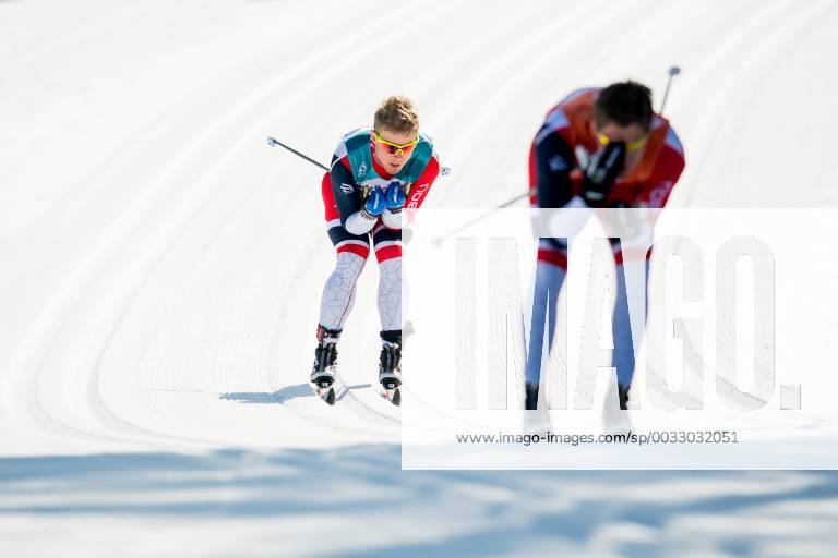 Eirik Bye of Norway competes with his guide Arvid Nelson in the mens 10 km visually impaired cross country skiing during day eight of the 2018 Winter Paralympics on March 17, 2018 in Pyeongchang Photo Vegard Wivestad Gray BILDBYR N Code VG 170134