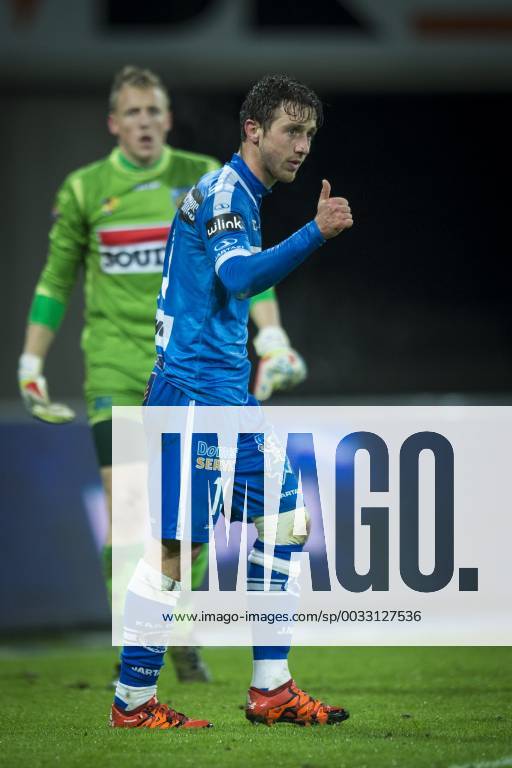 - GENT, BELGIUM: Gent s Brecht Dejaegere reacts during the Jupiler Pro League match between KAA Gent and Westerlo, in Gent, Friday 20 November 2015, on the 16th day of the Belgian soccer championship. JASPERxJACOBS x87571081x