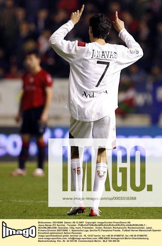 Jesus Navas (FC Sevilla) - Torjubel - - NOxONLINExUSE Fußball Herren Primera Division 2007 2008, 1. Spanische Liga, Sevilla FC Einzelbild Pamplona Freude, Fußball Herren Primera Division 2007 2008, 1. Spanische Liga, Sevilla FC Einzelbild Pamplona Freude,