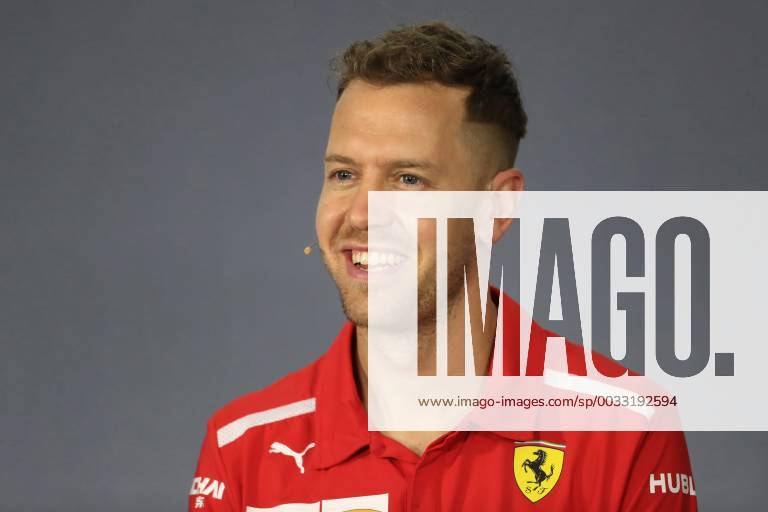 22nd March 2018, Melbourne Grand Prix Circuit, Melbourne, Australia; Melbourne Formula One Grand Prix, Arrivals and press conference PK Pressekonferenz Scuderia Ferrari, Sebastian Vettel ActionPlus12003684