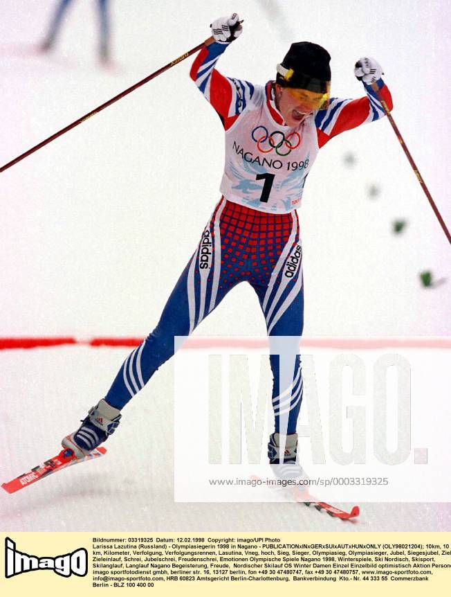 OLYMPIC LEGENDS: Larissa Lasutina Larissa Lazutina (Russland) - Olympiasiegerin 1998 in Nagano - (OLY98021204) Nordischer Skilauf OS Winter Damen Olympische Spiele Nagano 1998, Winterspiele, Ski Nordisch, Skisport, Skilanglauf, Langlauf Einzelbild Nagano Begeisterung, Freude, Nordischer Skilauf OS Winter Damen Olympische Spiele Nagano 1998, Winterspiele, Ski Nordisch, Skisport, Skilanglauf, Langlauf Einzelbild Nagano Begeisterung, Freude,