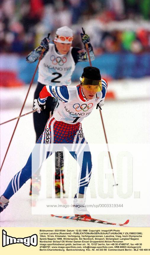 OLYMPIC LEGENDS: Larissa Lasutina Larissa Lazutina (Russland) - (OLY98021396) Nordischer Skilauf OS Winter Damen Olympische Spiele Nagano 1998, Winterspiele, Ski Nordisch, Skisport, Skilanglauf, Langlauf Gruppe Nagano Nordischer Skilauf OS Winter Damen Olympische Spiele Nagano 1998, Winterspiele, Ski Nordisch, Skisport, Skilanglauf, Langlauf Gruppe Nagano