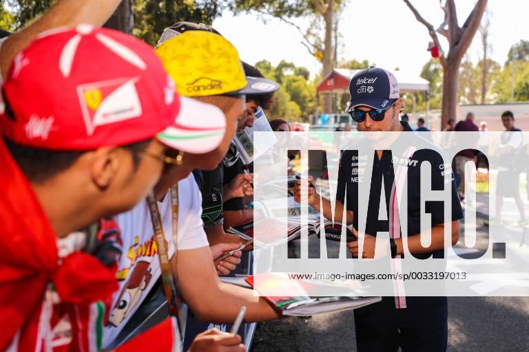 Sergio Perez Sahara Force India F1 Team Signs Autographs Grand Prix of Australia 2018 Race Motorsport Formula 1 22 03 2018 Melbourne