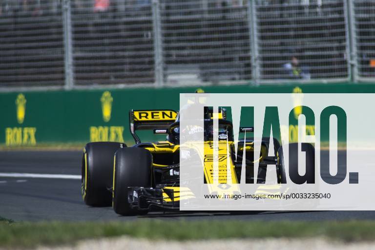 23rd March 2018, Melbourne Grand Prix Circuit, Melbourne, Australia; Melbourne Formula One Grand Prix, Friday free practice; The number 27 Renault driven by Nico Hulkenberg ActionPlus12004149