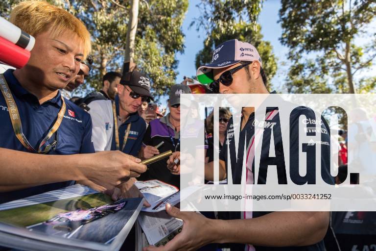 Sergio Perez Sahara Force India F1 Team Signs Autographs Grand Prix of Australia 2018 Race Motorsport Formula 1 23 03 2018 Melbourne