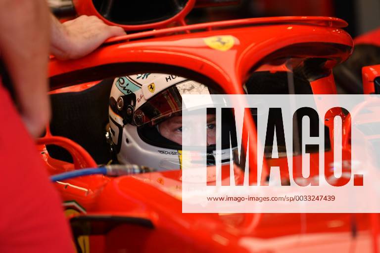 Sebastian Vettel (DEU) 5 from the Scuderia Ferrari team sits in his car during practice session two at the 2018 Australian Formula One Grand Prix at Albert Park, Melbourne, Australia. Cal Media Formula One 2018: Australia - Practice 2 - ZUMAc04_ 20180323_zaf_c04_053
