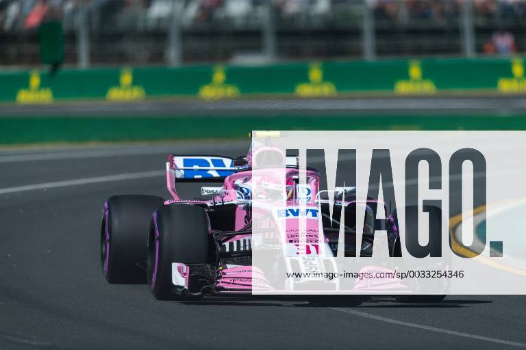Esteban Ocon Sahara Force India F1 team with his car on the track Grand Prix of Australia 2018 free practice training Motorsport Formula 1 23 03 2018 Melbourne