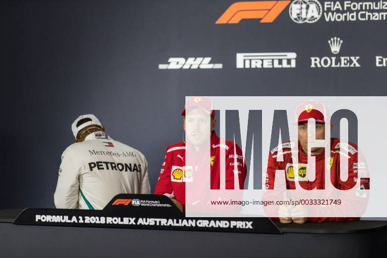 Lewis Hamilton Mercedes AMG Petronas Formula One Team Sebastian Vettel Scuderia Ferrari Kimi Raikkoenen Scuderia Ferrari Grand Prix of Australia 2018 Race Motorsport Formula 1 25 03 2018 Melbourne
