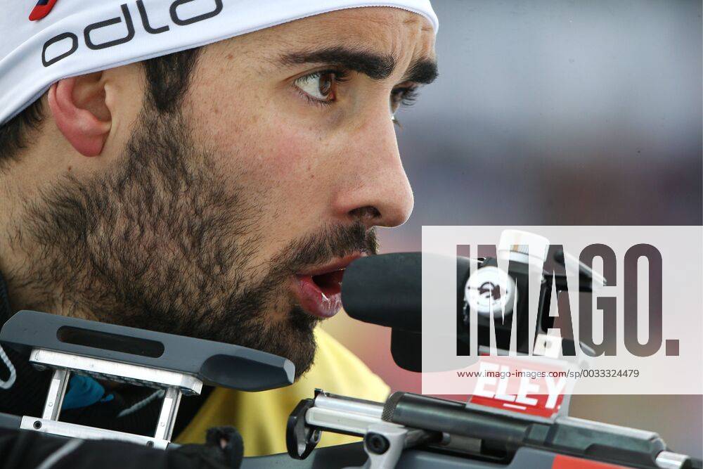 Biathlete Martin Fourcade of France competes in the men s 15km mass start event at the 2017 18 IBU Biathlon World Cup meeting in Tyumen, Russia. Mikhail Tereshchenko TASS TS079421