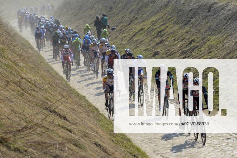 - ROUBAIX, FRANCE: Illustration picture of the pack of riders during the one day cycling race Paris-Roubaix, 257,5 km from Paris to Roubaix, Sunday 07 April 2013 in France. DIRKxWAEM x42402730x