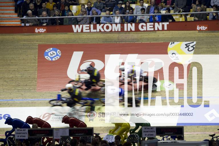 - GENT, BELGIUM: Illustration picture taken during the first day of the Zesdaagse Vlaanderen Gent indoor cycling event at the indoor cycling arena Het Kuipke in Gent, Tuesday 19 November 2013. KRISTOFxVANxACCOM x50478604x