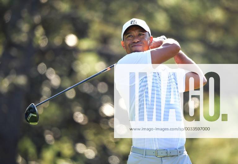- SPORT Tiger Woods watches his drive on the 15th tee during a practice round prior to the Masters golf tournament at the Augusta National Golf Club, on April 3, 2018 in Augusta, Georgia. AUG20180403305 KEVINxDIETSCH