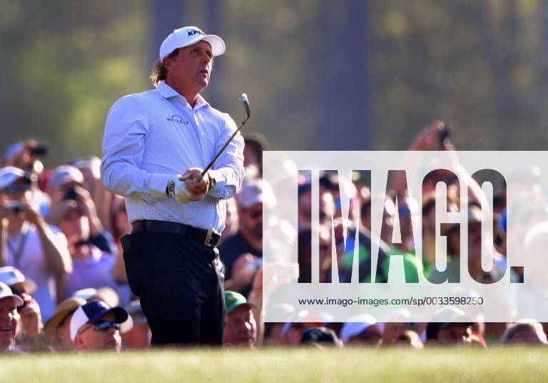 Phil Mickelson hits off the 12th tee during a practice round prior to the Masters golf tournament at the Augusta National Golf Club, on April 3, 2018 in Augusta, Georgia. AUG20180403314 KEVINxDIETSCH