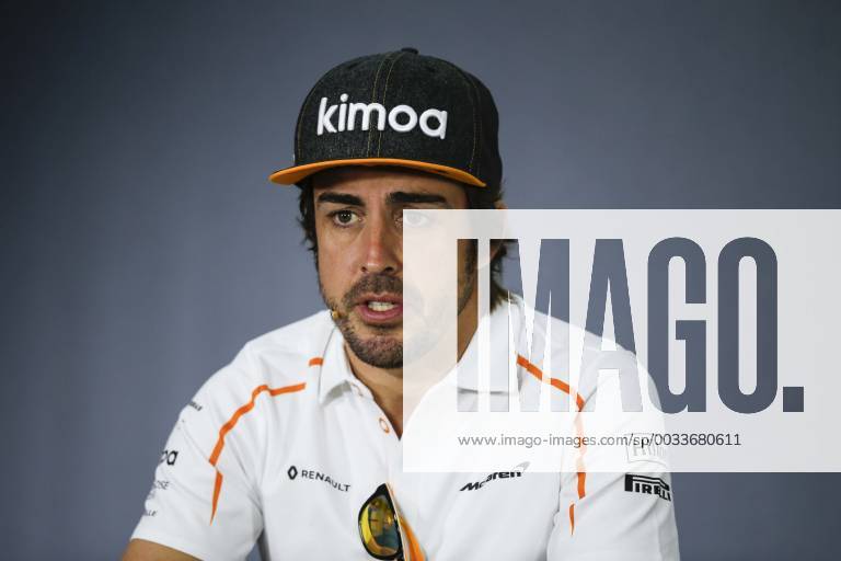 Sakhir, Kingdom of Bahrain - FERNANDO ALONSO of McLaren F1 Team during the press conference PK Pressekonferenz of the 2018 FIA Formula 1 Bahrain Grand Prix at Bahrain International Circuit in Sakhir, Kingdom of Bahrain. Bahrain Grand Prix 2018 - Preparations - ZUMAg147 20180405_zap_g147_014