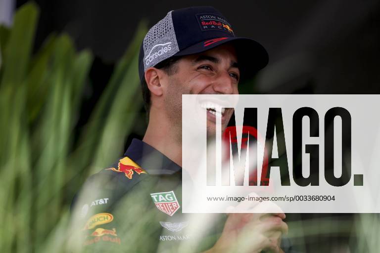Daniel Ricciardo of Aston Martin Red Bull Racing is seen during preparations of the Bahrain Formula One Grand Prix at the Bahrain International Circuit in Sakhir, Bahrain on 5 April 2018.