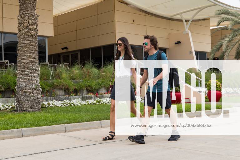 Fernando Alonso McLaren Honda arrives with girlfriend at the Grand Prix of Bahrain 2018 Race Motorsport Formula 1 05 04 2018 Sachir