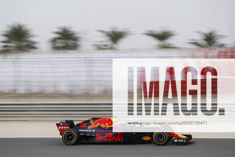 Daniel Ricciardo of Aston Martin Red Bull Racing during the first free practice session of the Bahrain Formula One Grand Prix at the Bahrain International Circuit in Sakhir, Bahrain on 6 April 2018.