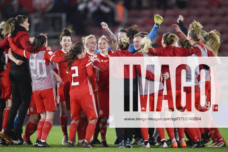 England Women v Wales Women 2019 FIFA Womens World Cup Qualifier Wales celebrate at full-time after drawing 0-0 with England in the 2019 FIFA Womens World Cup Qualifying match at the St Mary s Stadium, Southampton Content Not Available For UK Newspapers