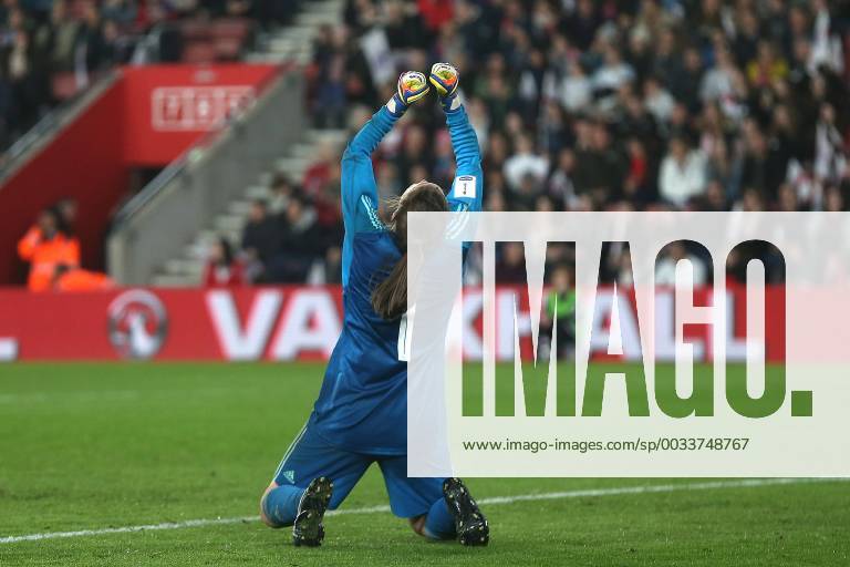 England Women v Wales Women 2019 FIFA Womens World Cup Qualifier Laura O Sullivan of Wales falls to her knees in celebration after a great performance at the end of the 2019 FIFA Womens World Cup Qualifying match at the St Mary s Stadium, Southampton Content Not Available For UK Newspapers