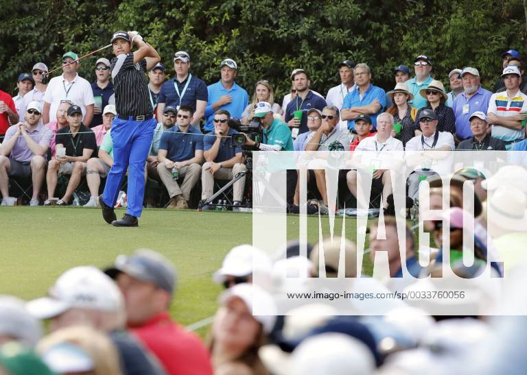 Golf: Masters Tournament 2nd round Hideki Matsuyama of Japan tees off on the 17th hole during the second round of the Masters Tournament at the Augusta National Golf Club in Augusta, Georgia, on April 6, 2018.