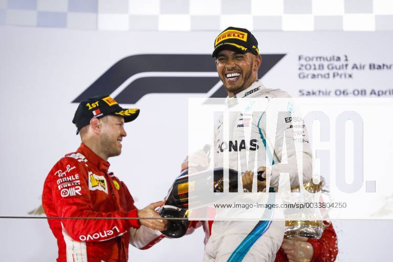 HAMILTON Lewis (gbr), Mercedes AMG F1 Petronas GP W09 Hybrid EQ Power+, portrait podium during 2018 Formula 1 FIA World Championship WM Weltmeisterschaft Bahrain Grand Prix, Sakhir Bahrain