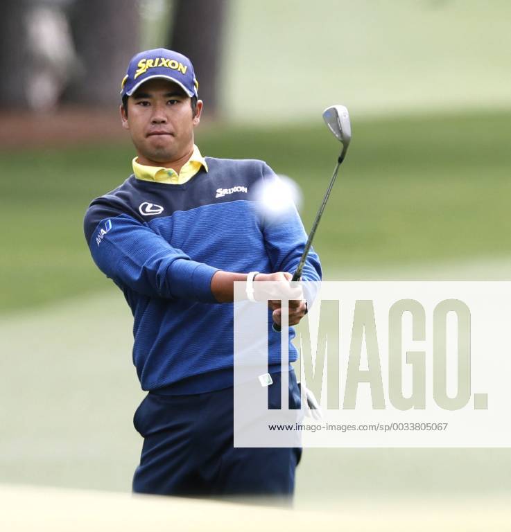 Golf: Matsuyama at the Masters Tournament Hideki Matsuyama of Japan hits an approach shot on the first hole during the final round of the Masters Tournament in Augusta, Georgia, on April 8, 2018.