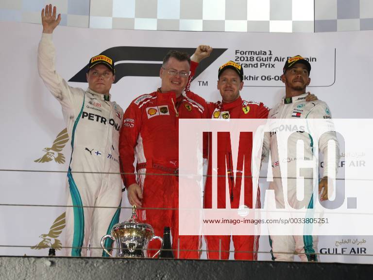 Valtteri Bottas Sebastian Vettel Lewis Hamilton Mercedes Grand Prix Formula 1 GP Bahrain in Manama Shakir 08 04 2018 Photo mspb Lukas Gorys Valtteri Bottas Sebastian Vettel Lewis Hamilton formula 1 GP Bahrain 2018